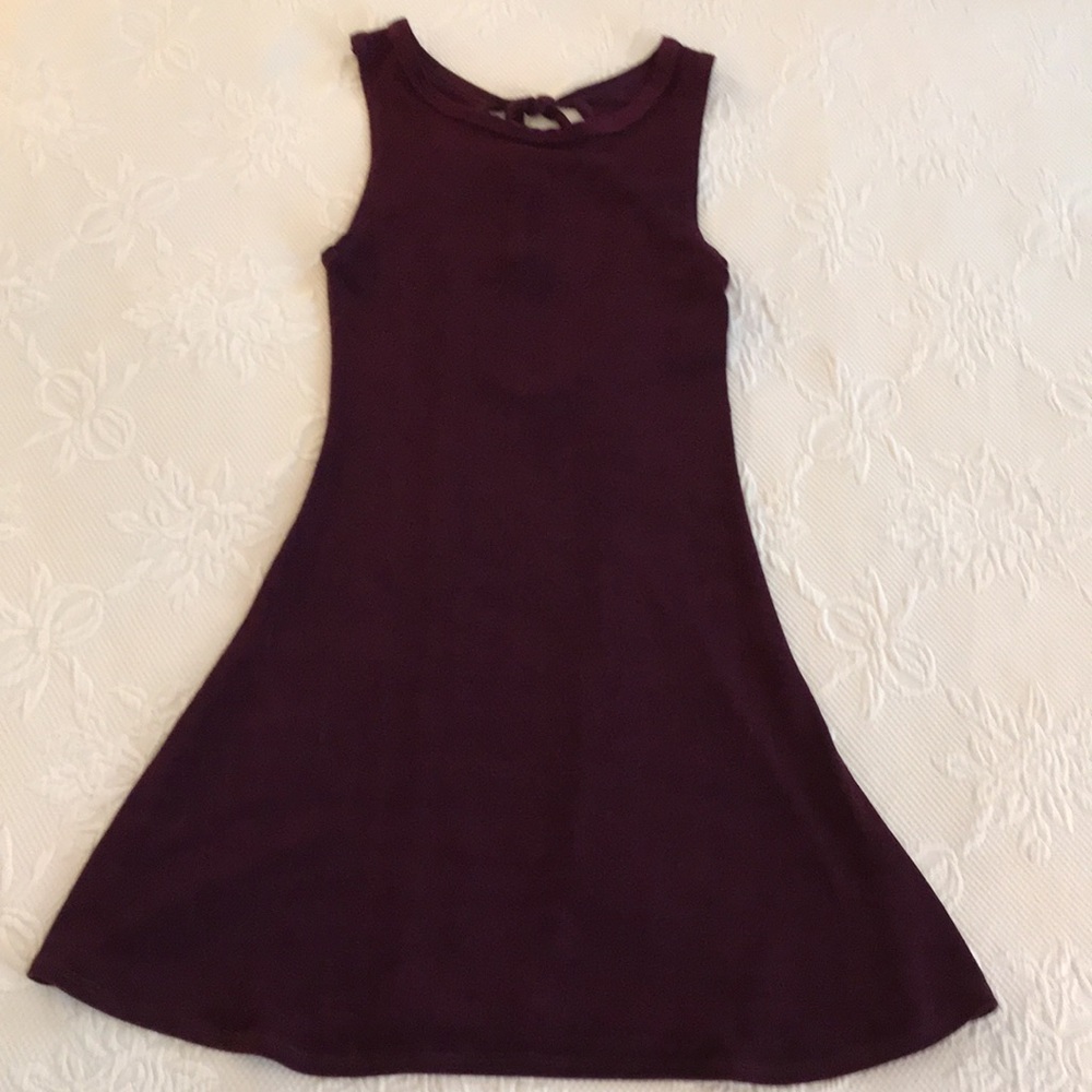 Deep purple dress with open circle back